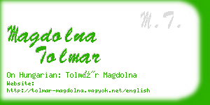 magdolna tolmar business card